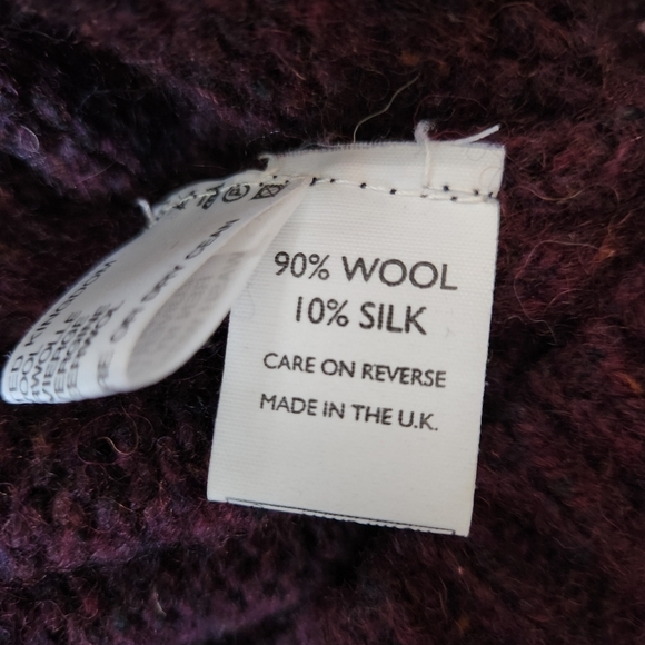 HIGHLAND CLUB Burgundy Wool Silk Turtleneck Sweater Vintage Retro Style m - Picture 9 of 13
